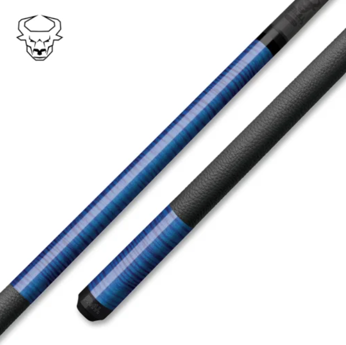 Bull Carbon BCC1 Pool Cue – Blue Curly Maple - Carbon Fiber Shaft – Uni‑Loc