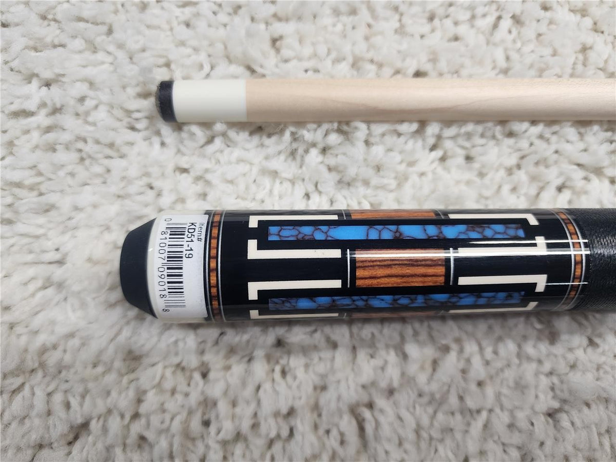 KODA POOL CUE KD51 Black w/ Cocobolo Overlay, Irish Linen &amp; Maple Shaft 12.75mm