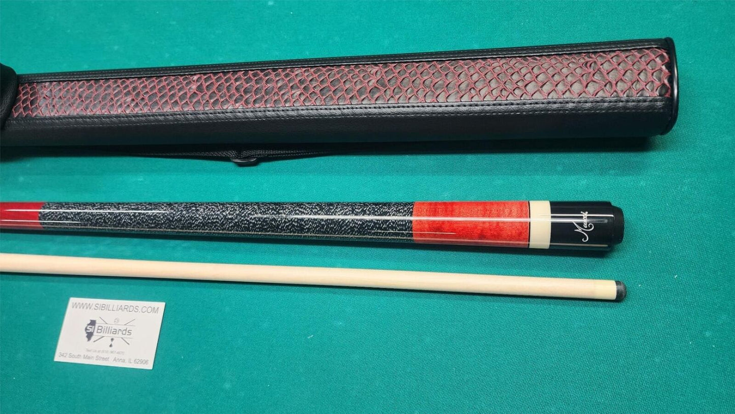 Meucci European Red Pool Cue 19oz w/ 12.5mm Pro Shaft! Free Hard Case!