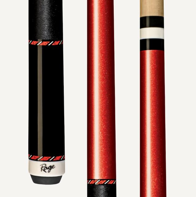 Rage RGC9 Righteous Red Pool Cue – Black Nylon Wrap – 2‑Piece Billiard Cue