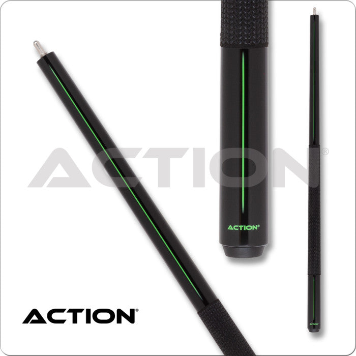 Action ABK11 Break Cue 25oz Black Neon Green Stripe Phenolic Tip New