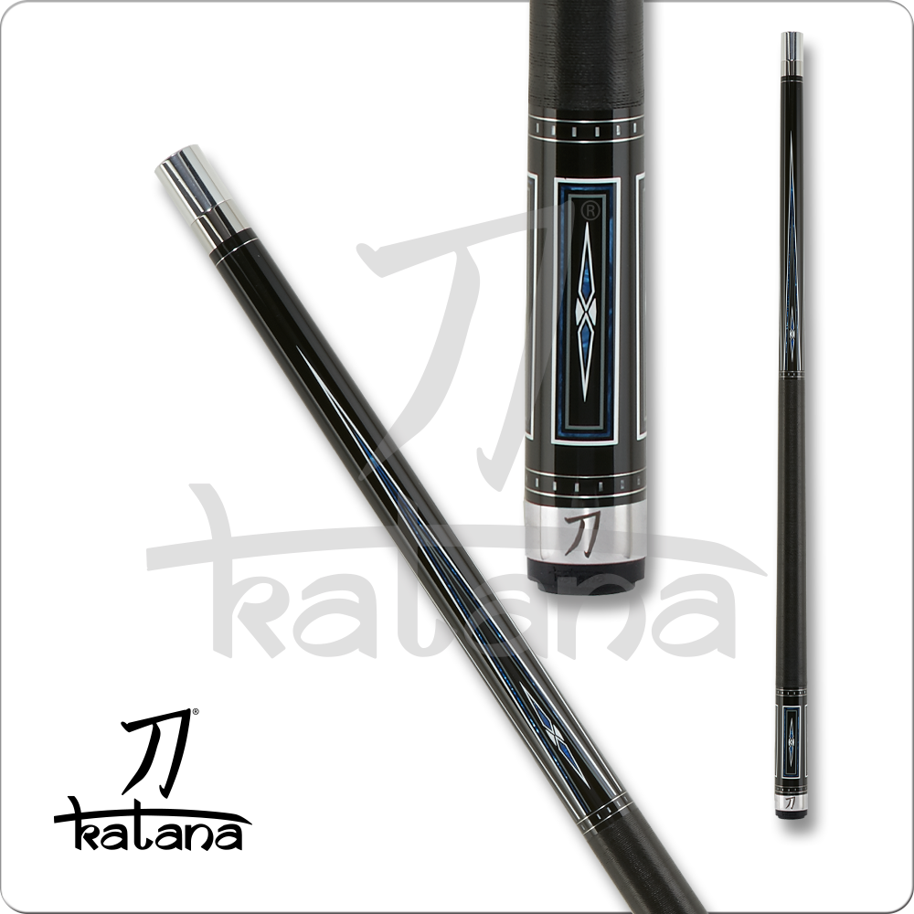 Katana KAT16 Blue & Grey Points Cue Pool Cue w/ Joint Protectors & FREE Shipping