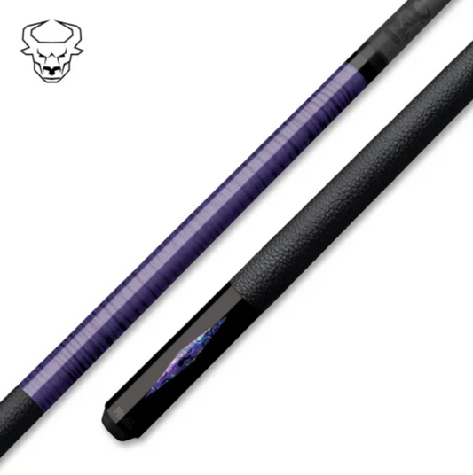 Bull Carbon BCD6PL Pool Cue – Purple Haze Abalone - Carbon Fiber Shaft –Uni‑Loc
