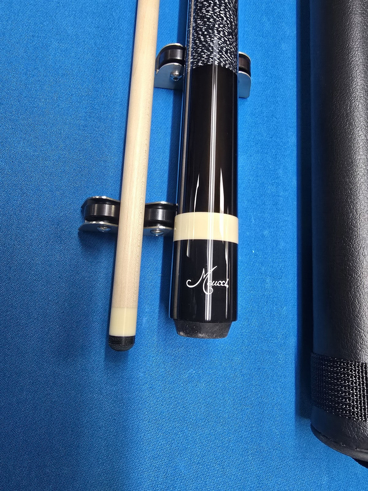 Meucci European Pool Cue - Black - 12.5mm Pro Shaft - Free 1X1 Hard Case!