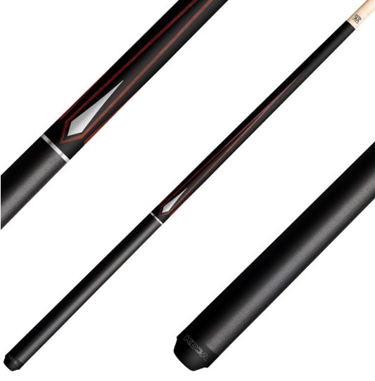 KODA Sports KD47RD Matte Black & Red Pool Cue | 12.5mm Shaft | No‑Wrap