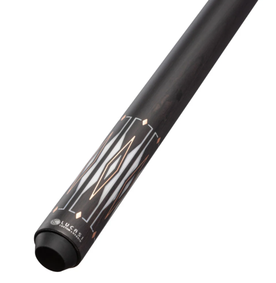 Lucasi Hybrid Matte Charcoal/Imitation Bone & Rose Gold Inlays Cue 11.75mm Shaft