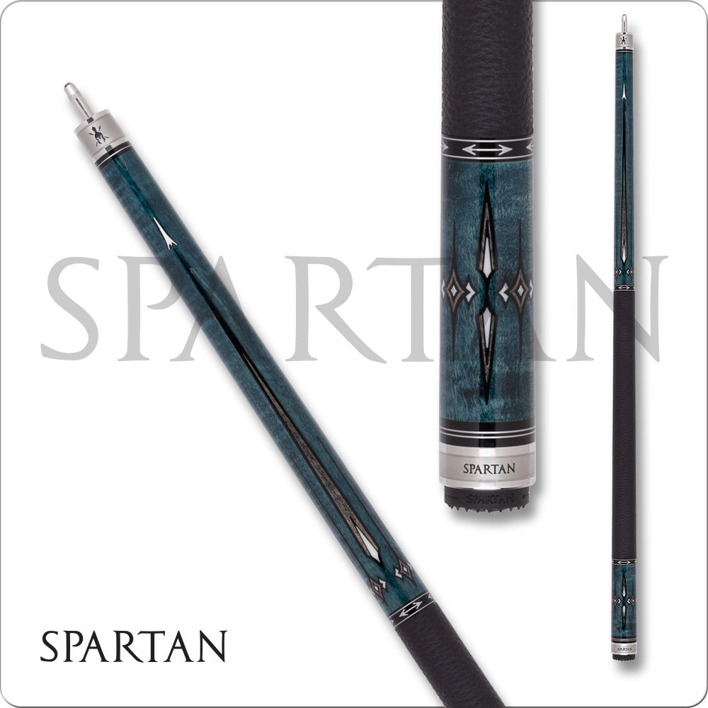 Spartan SPR08 Pool Cue Blue and Grey Leather Wrap 12.75 mm Shaft! Free Shipping!