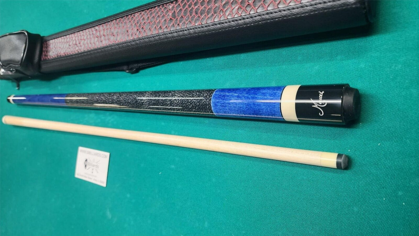 Meucci European Blue Pool Cue 19oz w/ 12.5mm Pro Shaft! Free Hard Case!