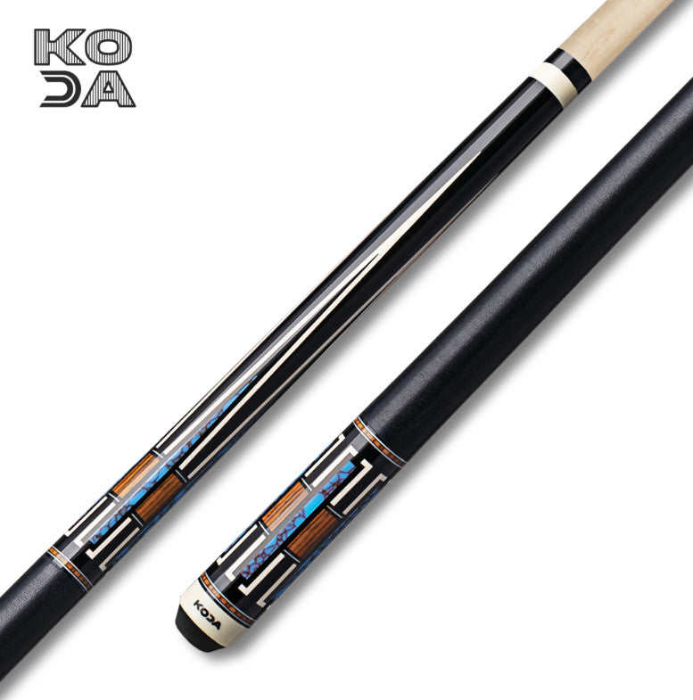 KODA POOL CUE KD51 Black w/ Cocobolo Overlay, Irish Linen &amp; Maple Shaft 12.75mm