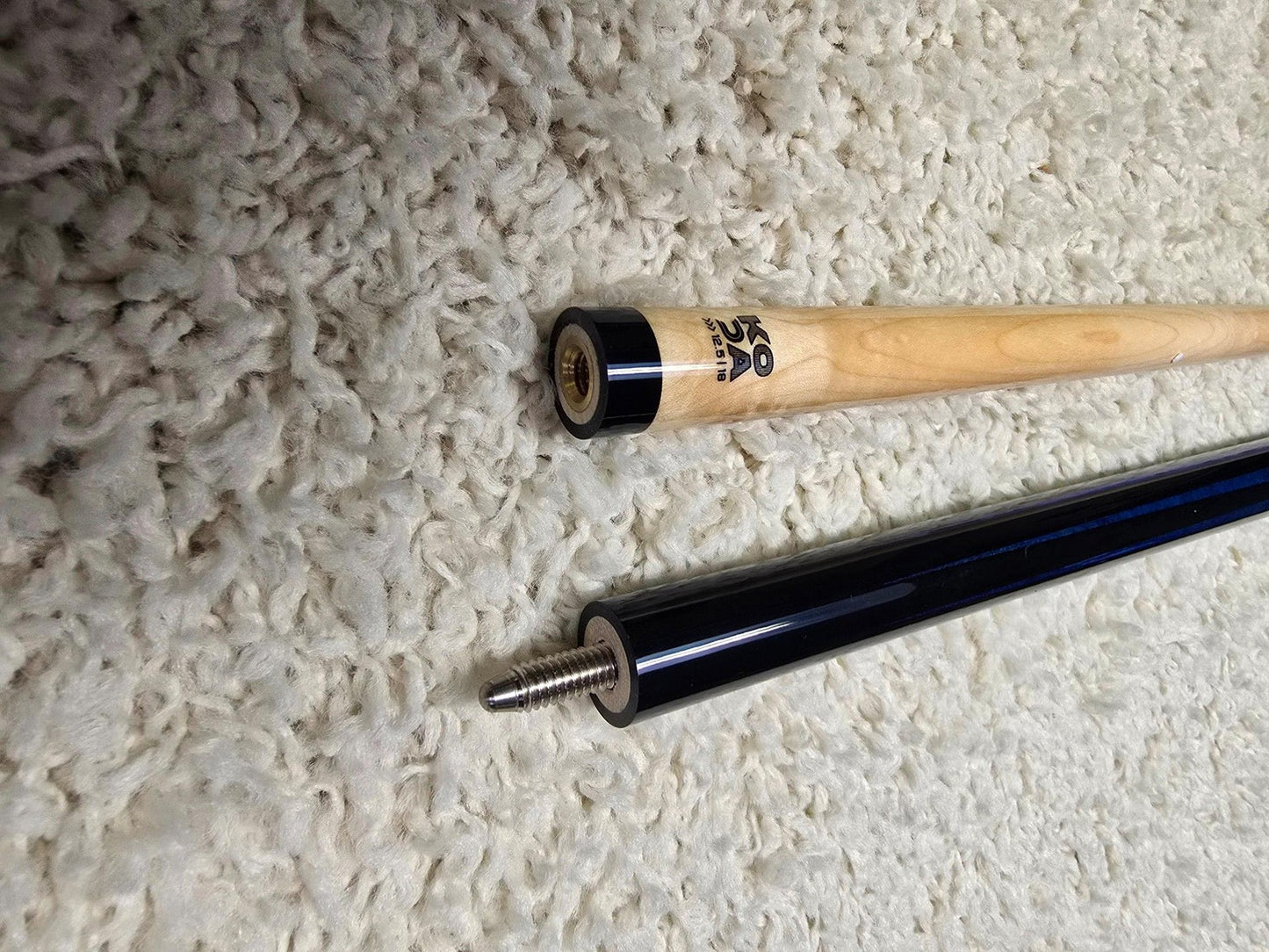 Koda KD46BL Pool Cue. Blue with Black and Silver Graphic 12.5mm Shaft!