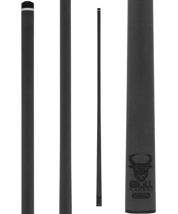 Bull Carbon LD6 Black & Grey Sneaky Pete Pool Cue | 29" Carbon Fiber Shaft