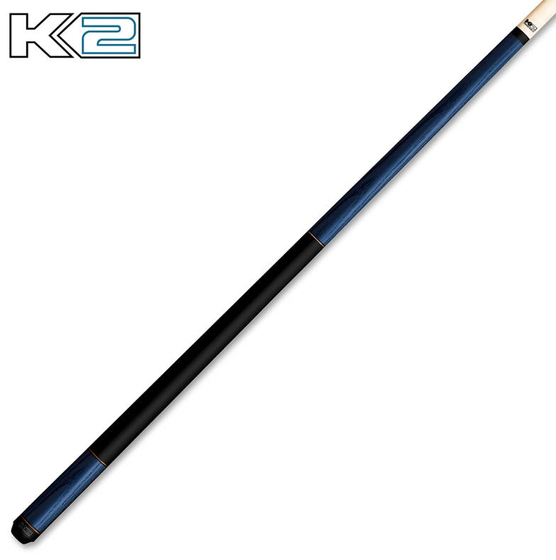K2 Pool Cue KL117 Blue Exotic Wood With Dual Copper Rings! 12.5 mm Shaft!
