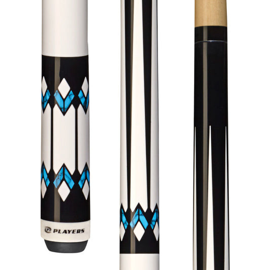 Players G3355 White with Blue Recon Cue with Black Linen Wrap! Free Shipping!