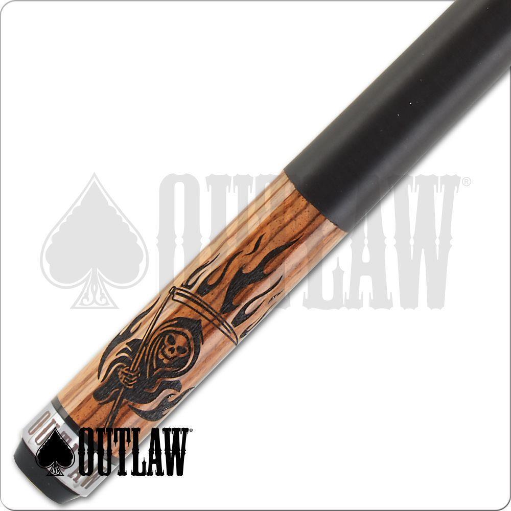 Outlaw OL50 Pool Cue Zebra Wood and Reaper Design 19oz Free Shipping!