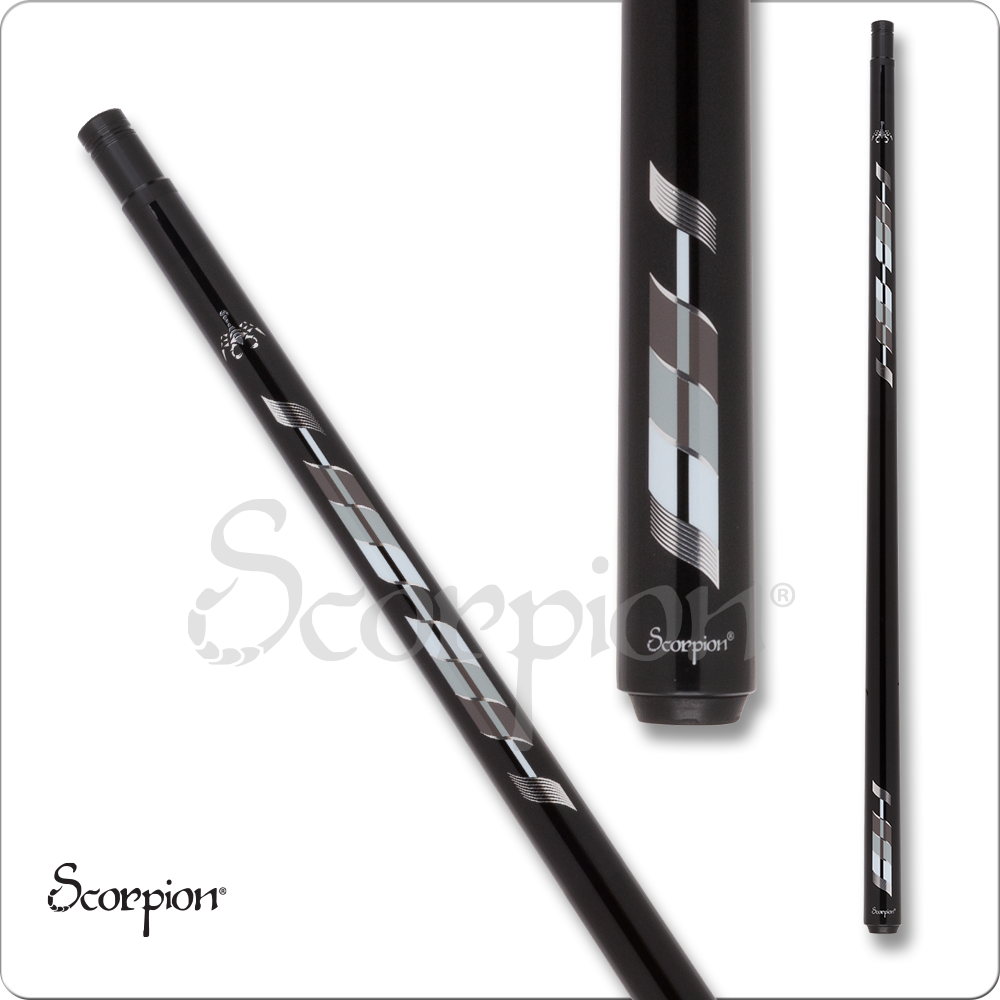 Scorpion SW13 Pool Cue Metallic Black with Grey Decal 19oz Free Shipping!