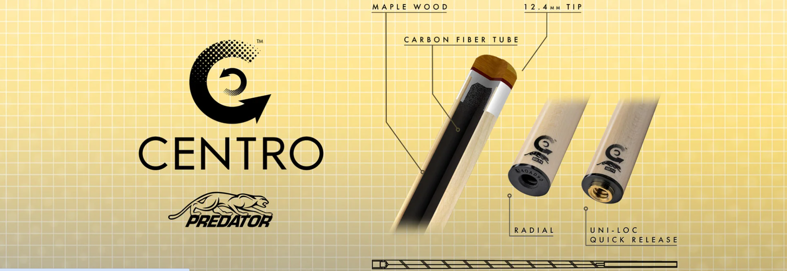 New Predator Centro Hybrid Shaft 12.4mm - Radial Joint - 12.4mm - Free Shipping