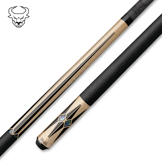 Bull Carbon BCLE1 Pool Cue – Natural Birdseye – Carbon Fiber Shaft – Abalone