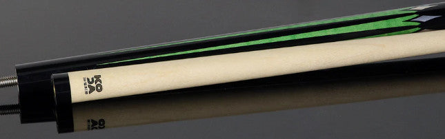 KODA KD46GN Black with Green Points Graphic No Wrap Play Cue 12.5 mm Shaft
