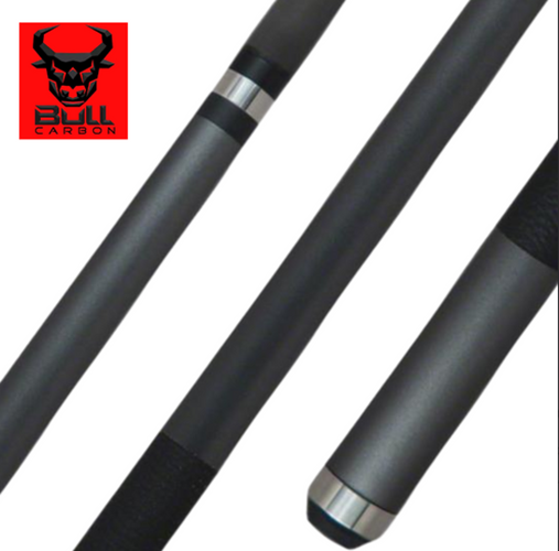 Bull Carbon LD10 Gun Metal Cue | Carbon Fiber Shaft | Leather Wrap