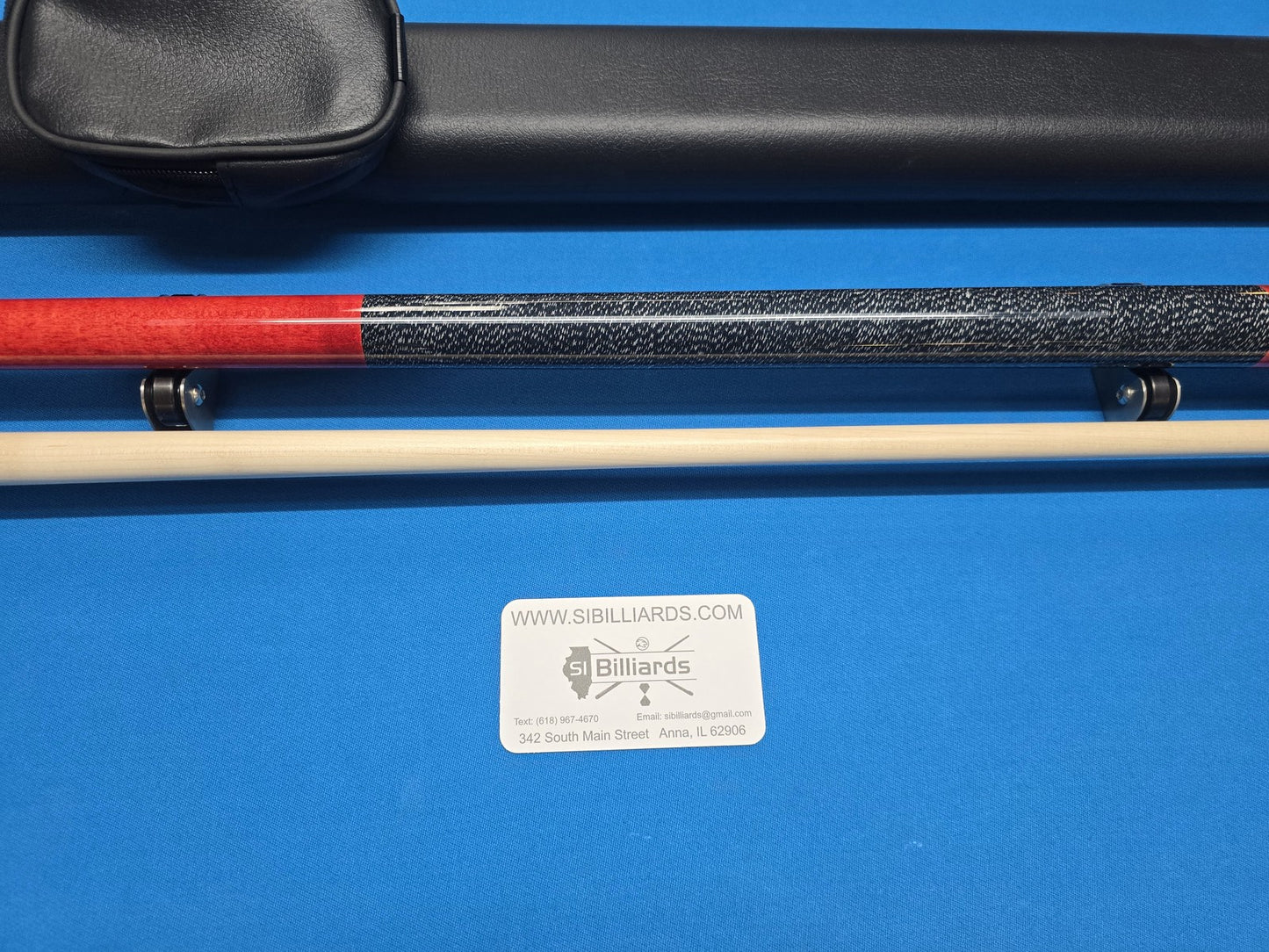 Meucci European Pool Cue Red 12.5mm Pro Shaft with Free 1X1 Hard Case