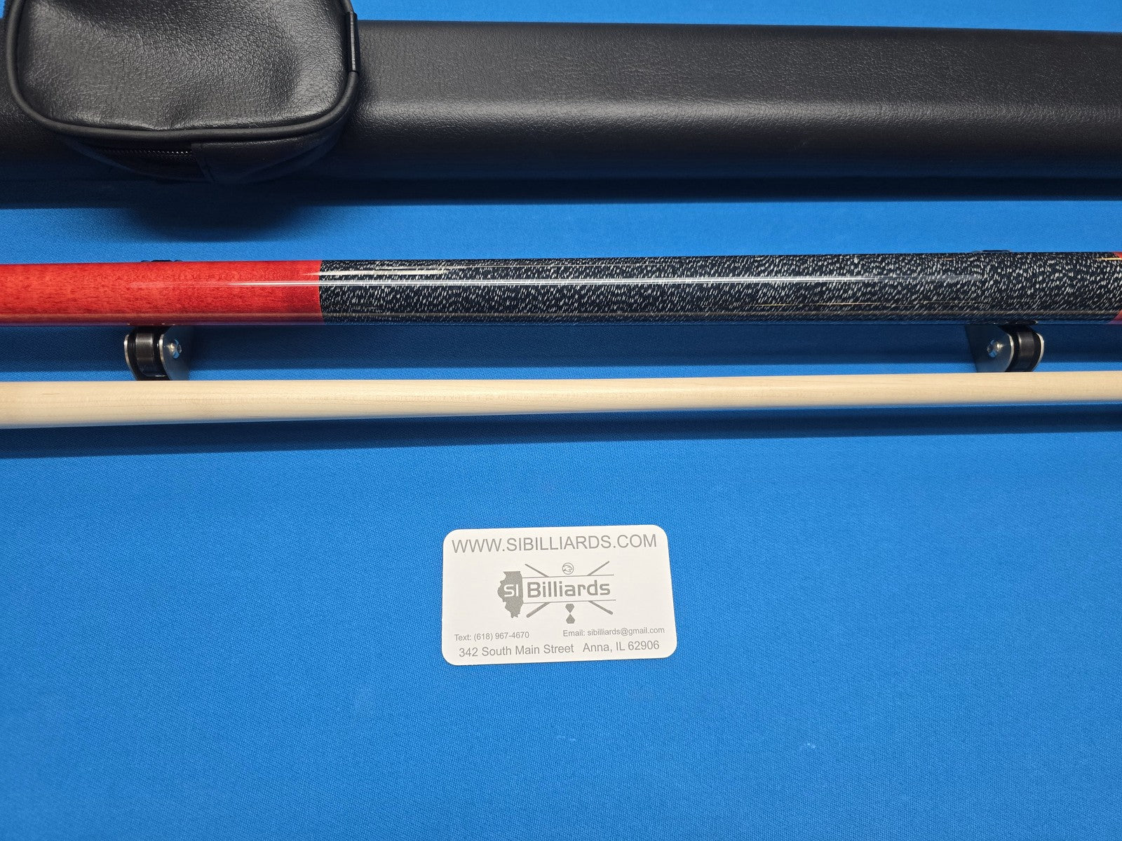 Meucci European Pool Cue Red 12.5mm Pro Shaft with Free 1X1 Hard Case