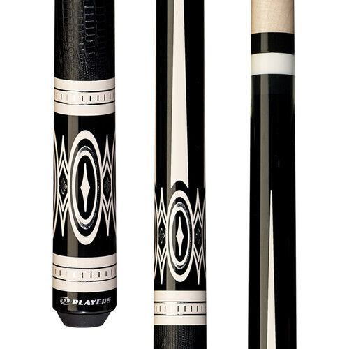 Players G3398 Black and White Cue with Leather Embossed Wrap! Free Shipping!