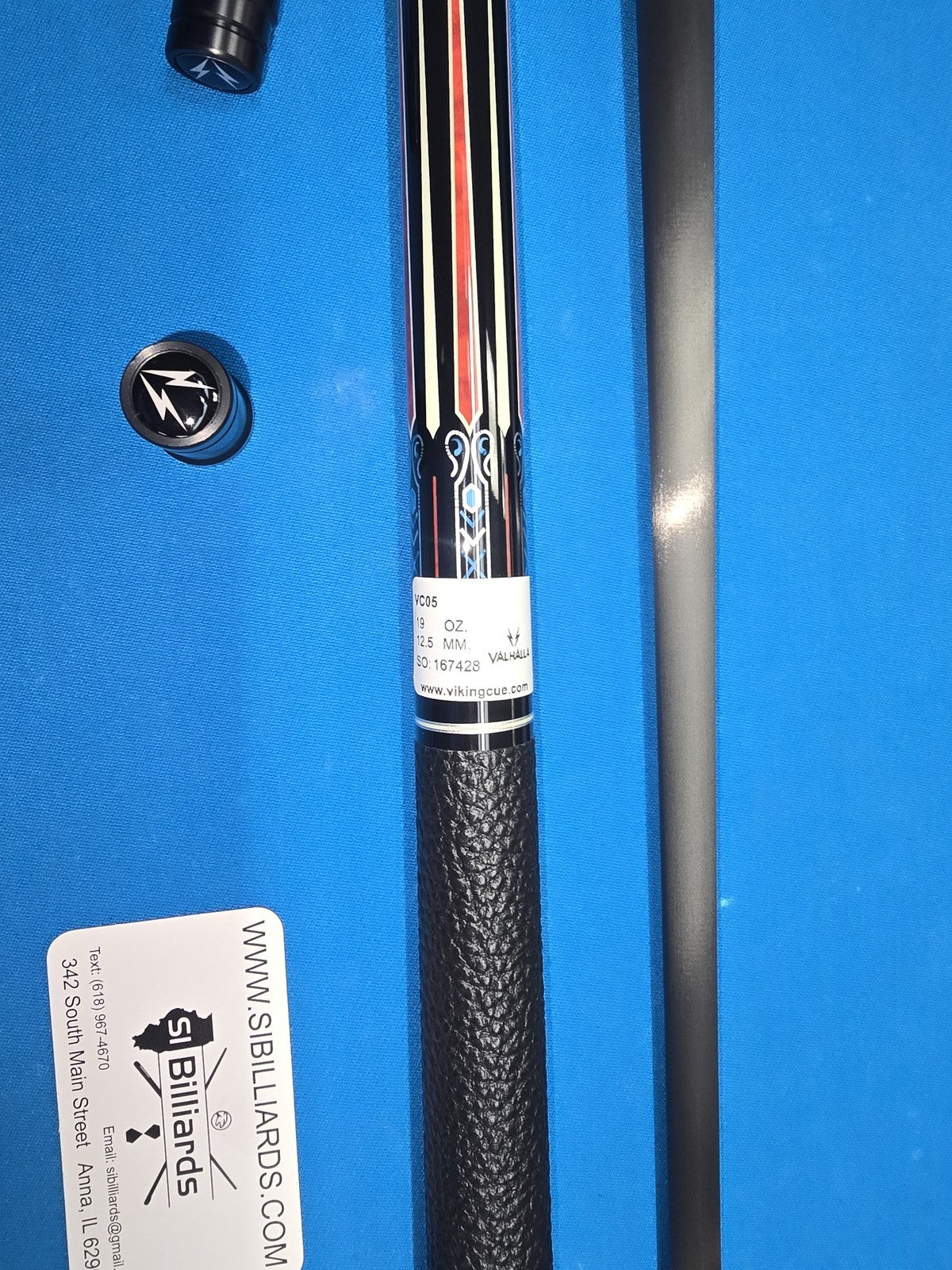 Valhalla VC04 Pool Cue with 12.5mm Carbon Fiber Shaft, 19oz Cue