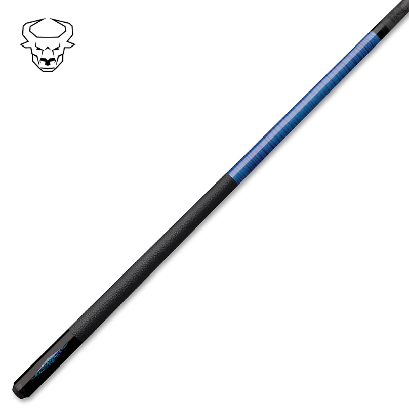 Bull Carbon BCD4BL Pool Cue – Blue Abalone - Carbon Fiber Shaft –Uni‑Loc