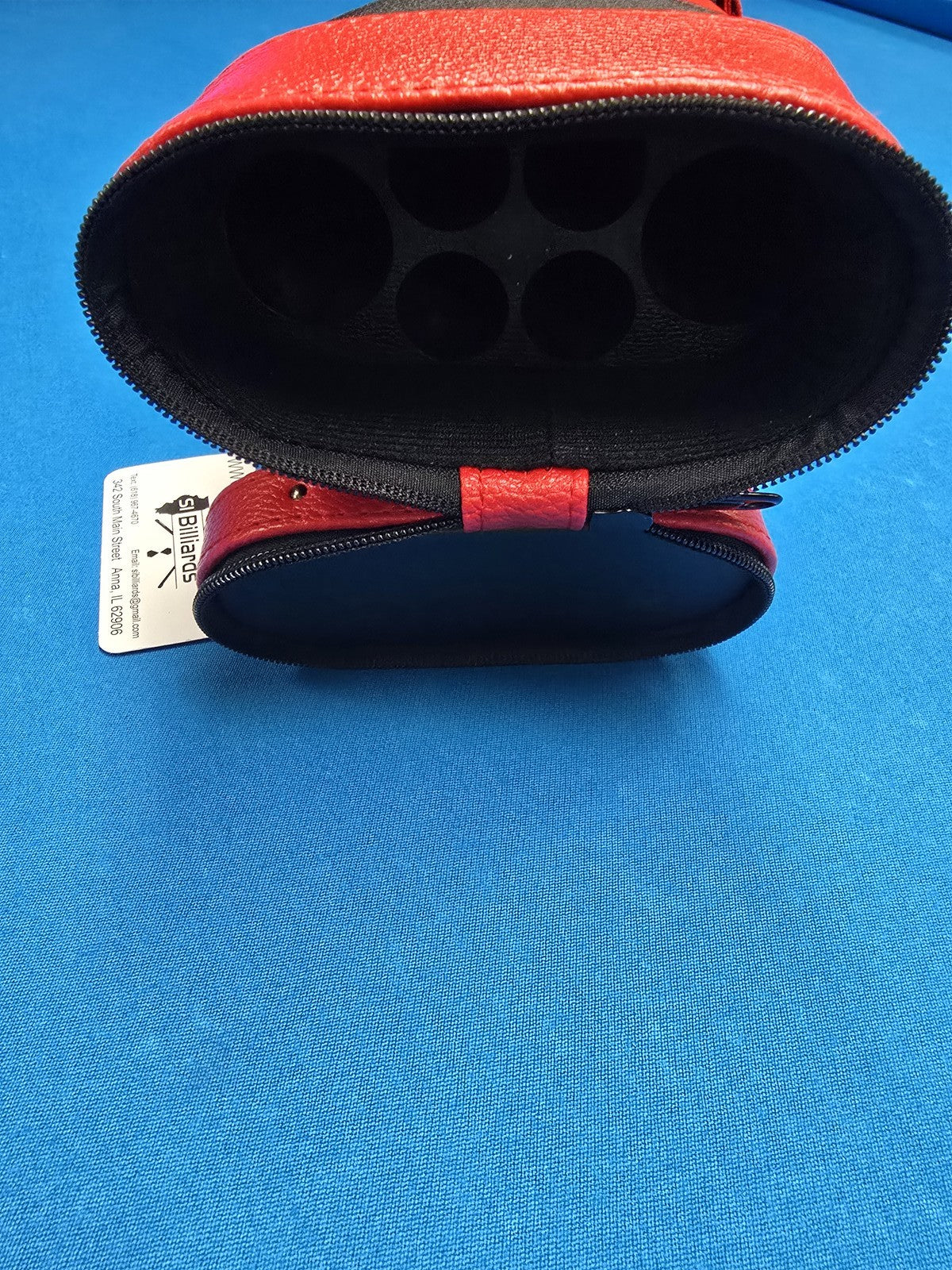 Koda C24UH-BR Hard Pool Cue Case for 2 Butts & 4 Shafts - Red Leatherette
