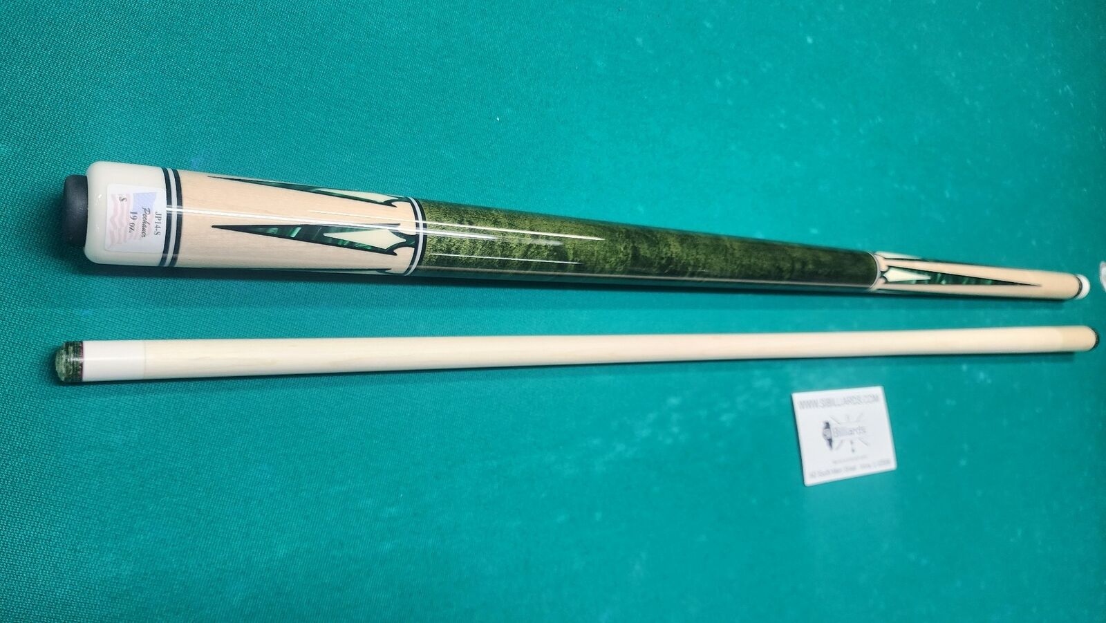 IN STOCK, Pechauer JP14-S Pro Series Green Pool Cue, w/ 12.75mm Shaft! In stock