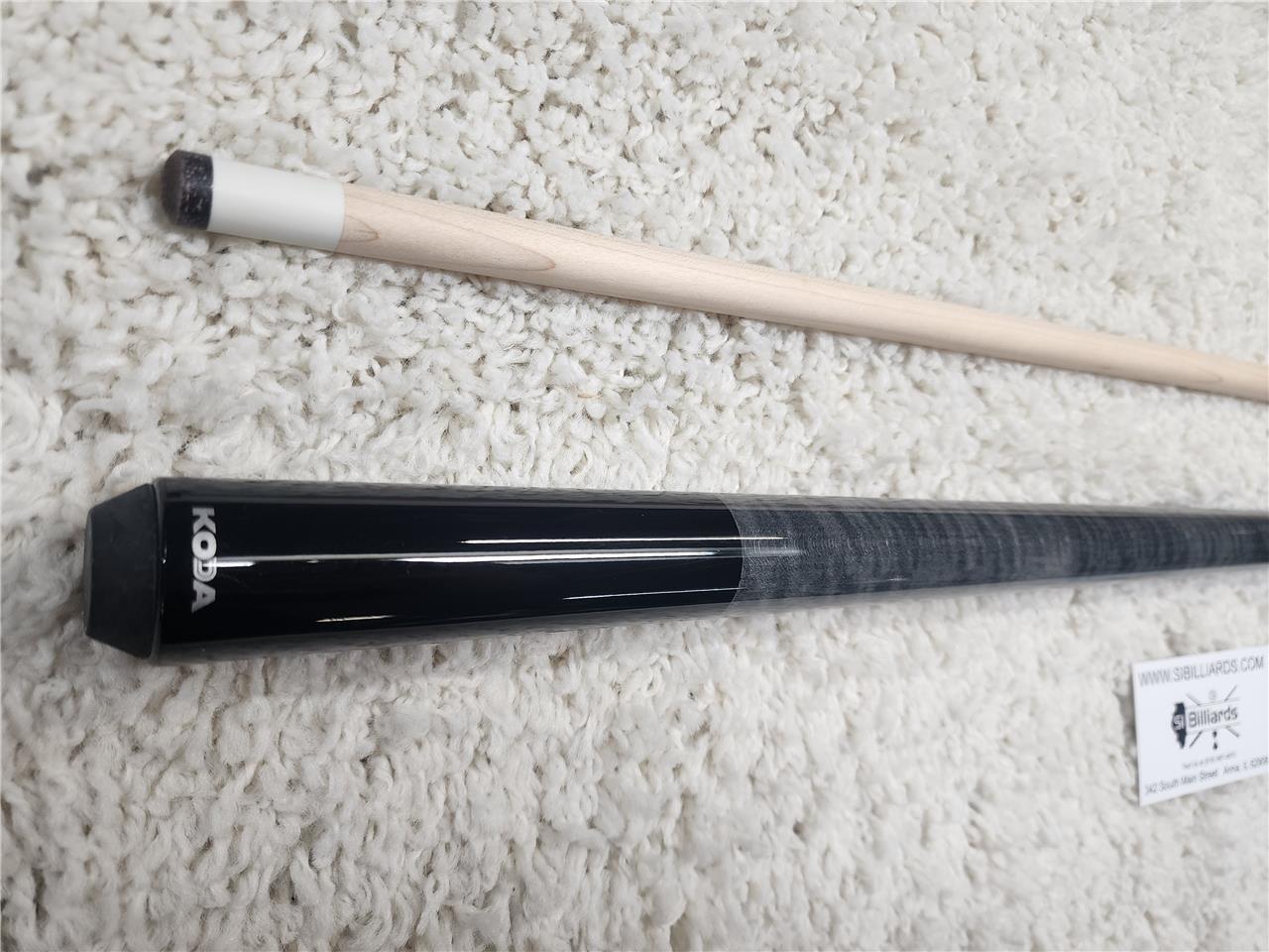 KODA POOL CUE KD23 Black Butt w/ Gray Curly Maple Decal Wrap & Maple Shaft