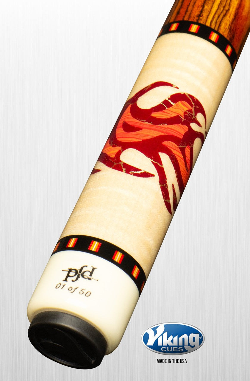 Viking Element Series Fire Pool Cue, Limited Edition, Maple Shaft, 58 Inch