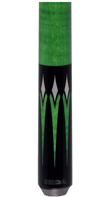 KODA KD46GN Black with Green Points Graphic No Wrap Play Cue 12.5 mm Shaft