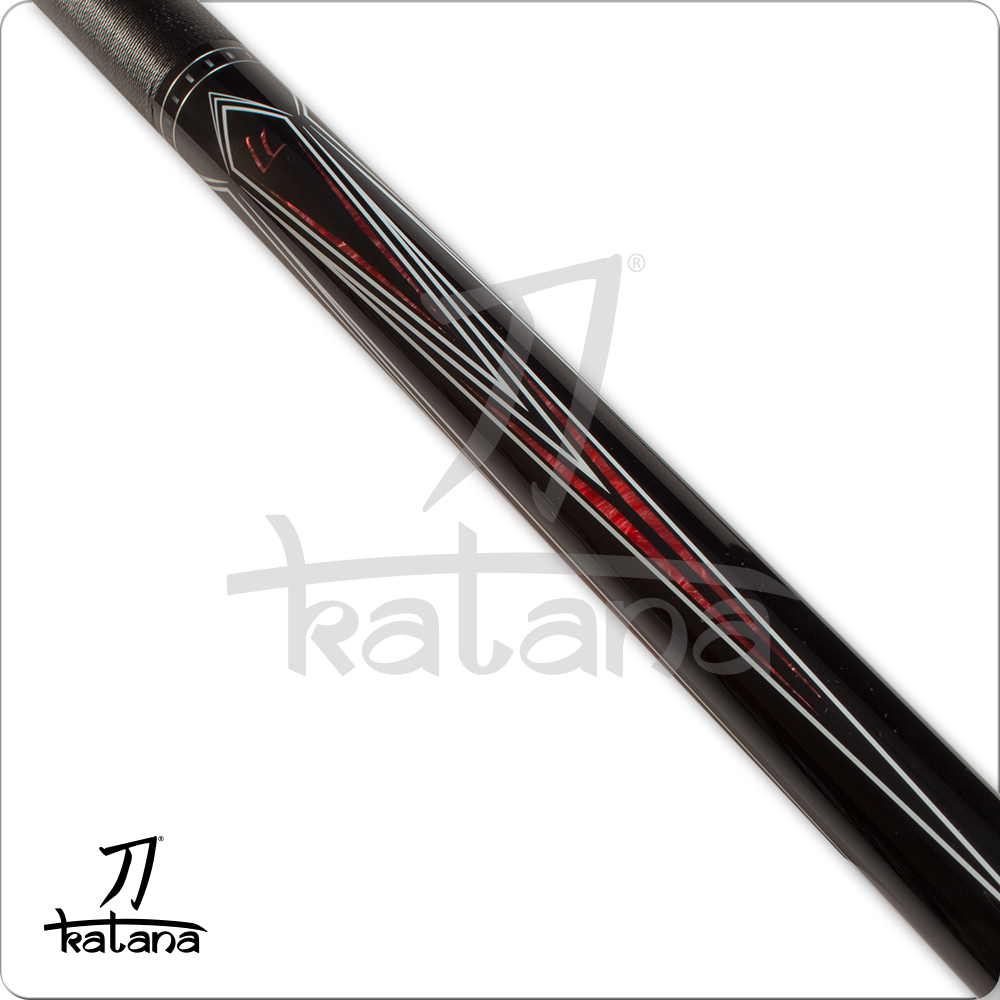 Katana KAT14 Black w/ Red Pearl Cue Pool Cue w/ Joint Protectors & FREE Shipping