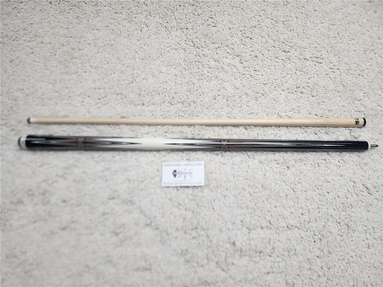 K2 POOL CUE KL131 Gloss Black, Cocobolo Points, w/ Wrapless White Wrap - 12