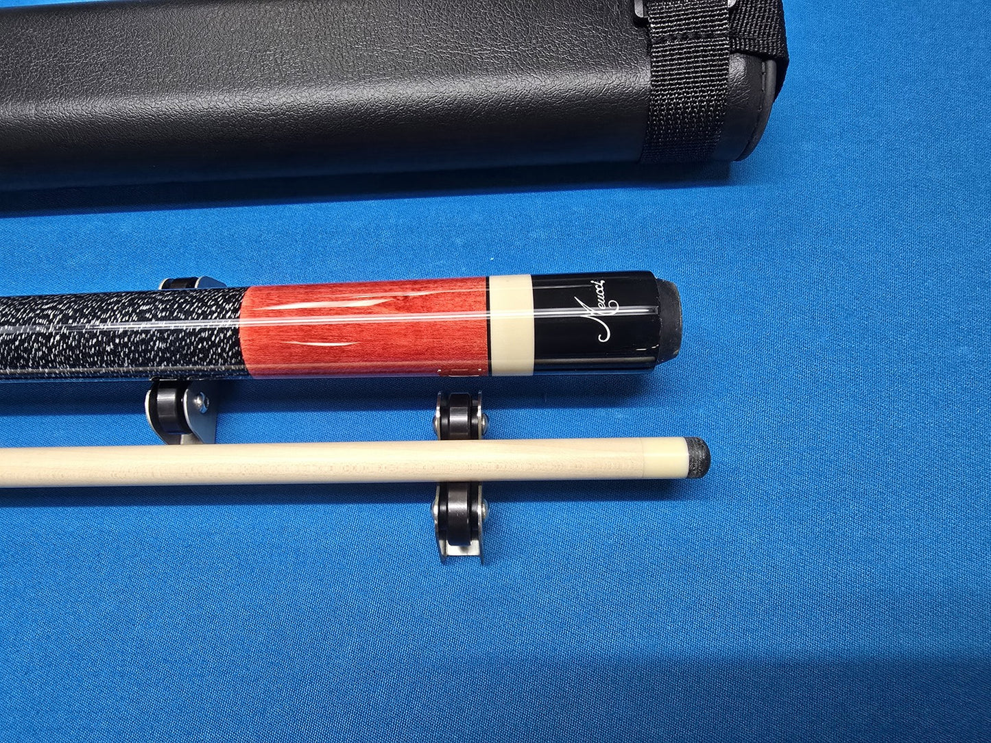 Meucci European Pool Cue Red 12.5mm Pro Shaft with Free 1X1 Hard Case
