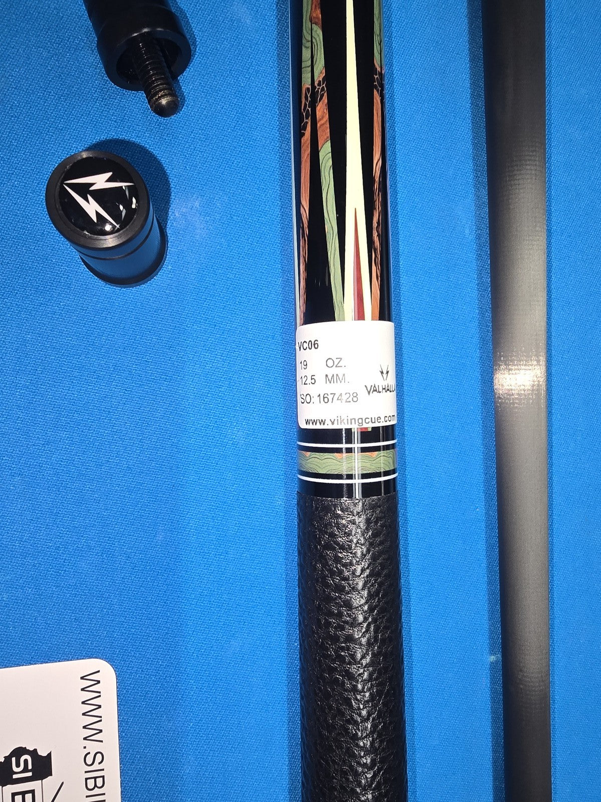 Valhalla VC06 Pool Cue with 12.5mm Carbon Fiber Low Deflection Shaft