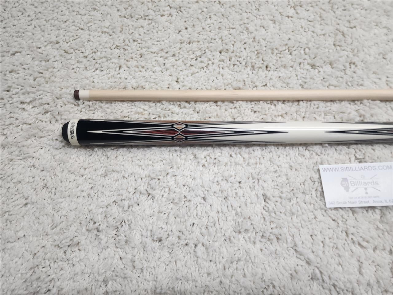 K2 POOL CUE KL131 Gloss Black, Cocobolo Points, w/ Wrapless White Wrap - 12