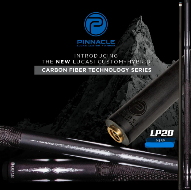 LUCASI LP20 CARBON FIBER CUE 12.5 MM SHAFT PINNACLE UNILOC JOINT NEW SHIPS FREE