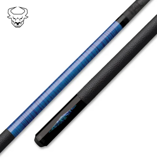 Bull Carbon BCD4BL Pool Cue – Blue Abalone - Carbon Fiber Shaft –Uni‑Loc