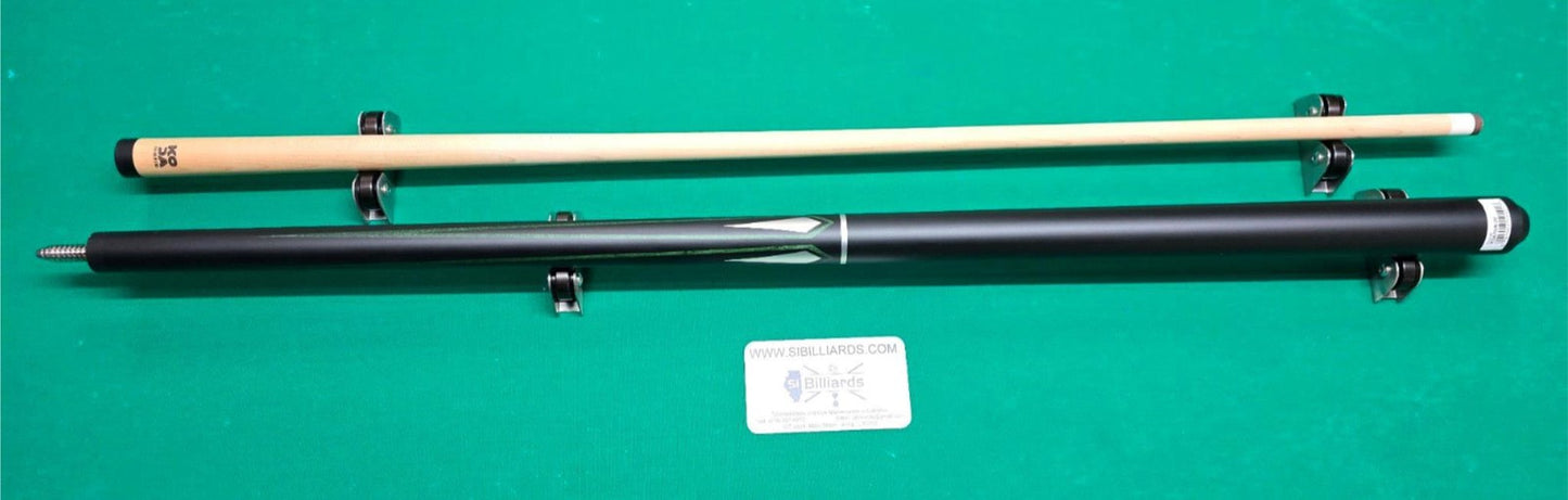 KODA KD47GN Pool Cue – Matte Black Green/Silver Graphics 3/8x10 Maple Shaft 20oz