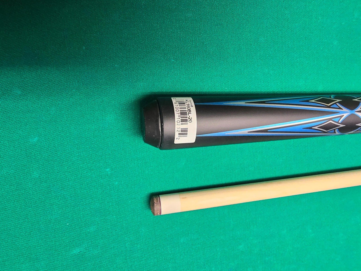 K2 KL160BL Pool Cue Matte Metallic Blue with Silver and Black Graphic 12.5 mm