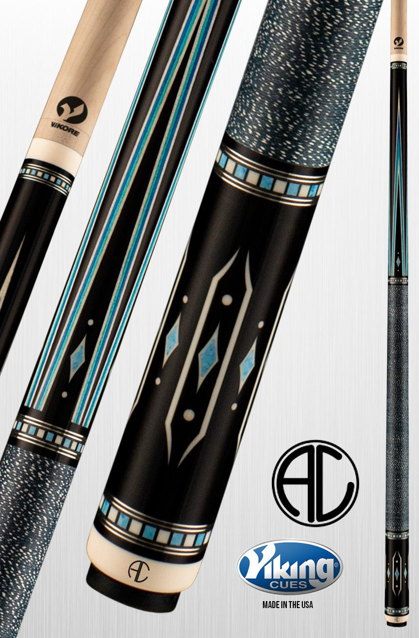 Ariel Carmeli by Viking Diamond Series Blue Diamond Pool Cue with Vikore Shaft