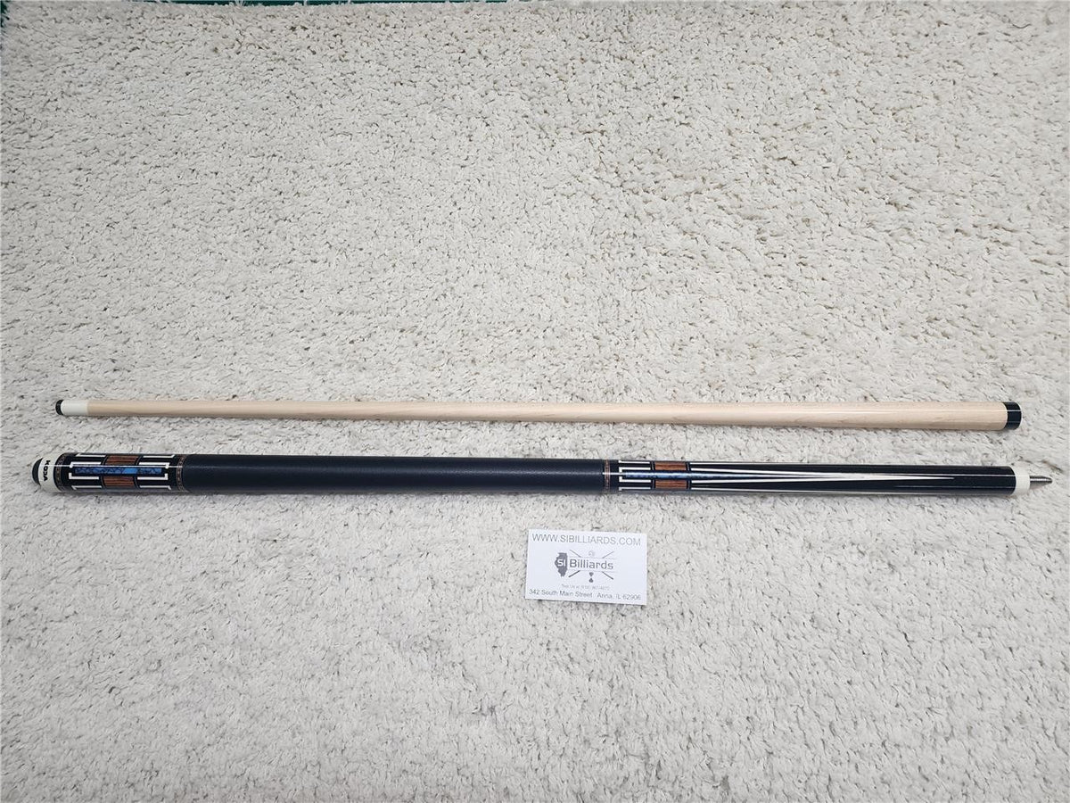 KODA POOL CUE KD51 Black w/ Cocobolo Overlay, Irish Linen &amp; Maple Shaft 12.75mm
