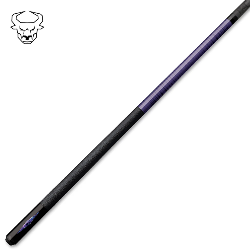 Bull Carbon BCD6PL Pool Cue – Purple Haze Abalone - Carbon Fiber Shaft –Uni‑Loc