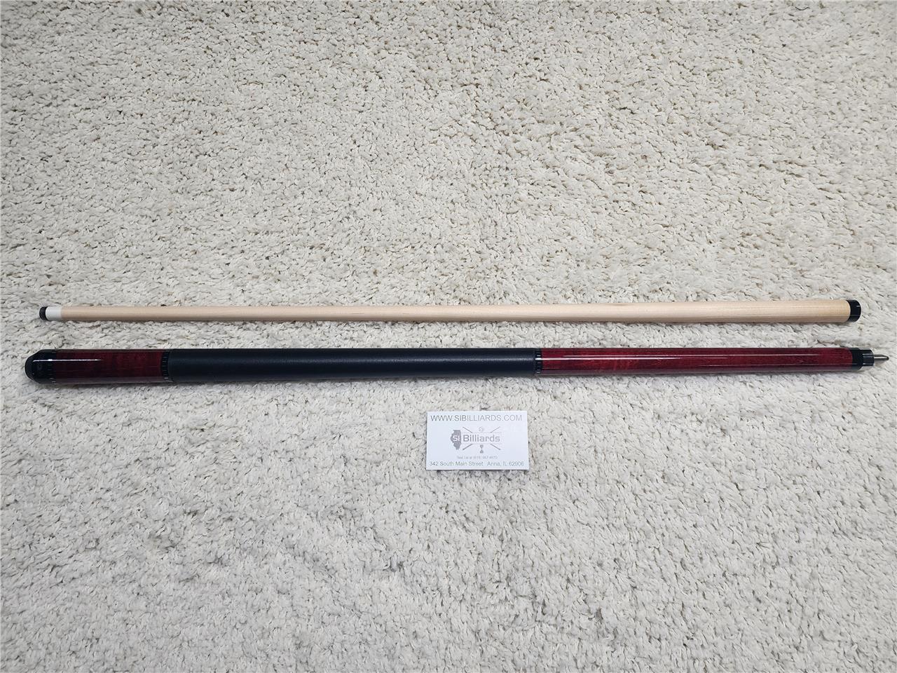 KODA POOL CUE KD31 Red Stained Real Curly Maple Forearm, Irish Linen & Maple Sha