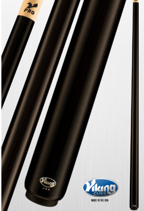 Viking B2002 Wrapless Pool Cue w/ 13 mm V PRO Shaft, (Black) - Free Shipping