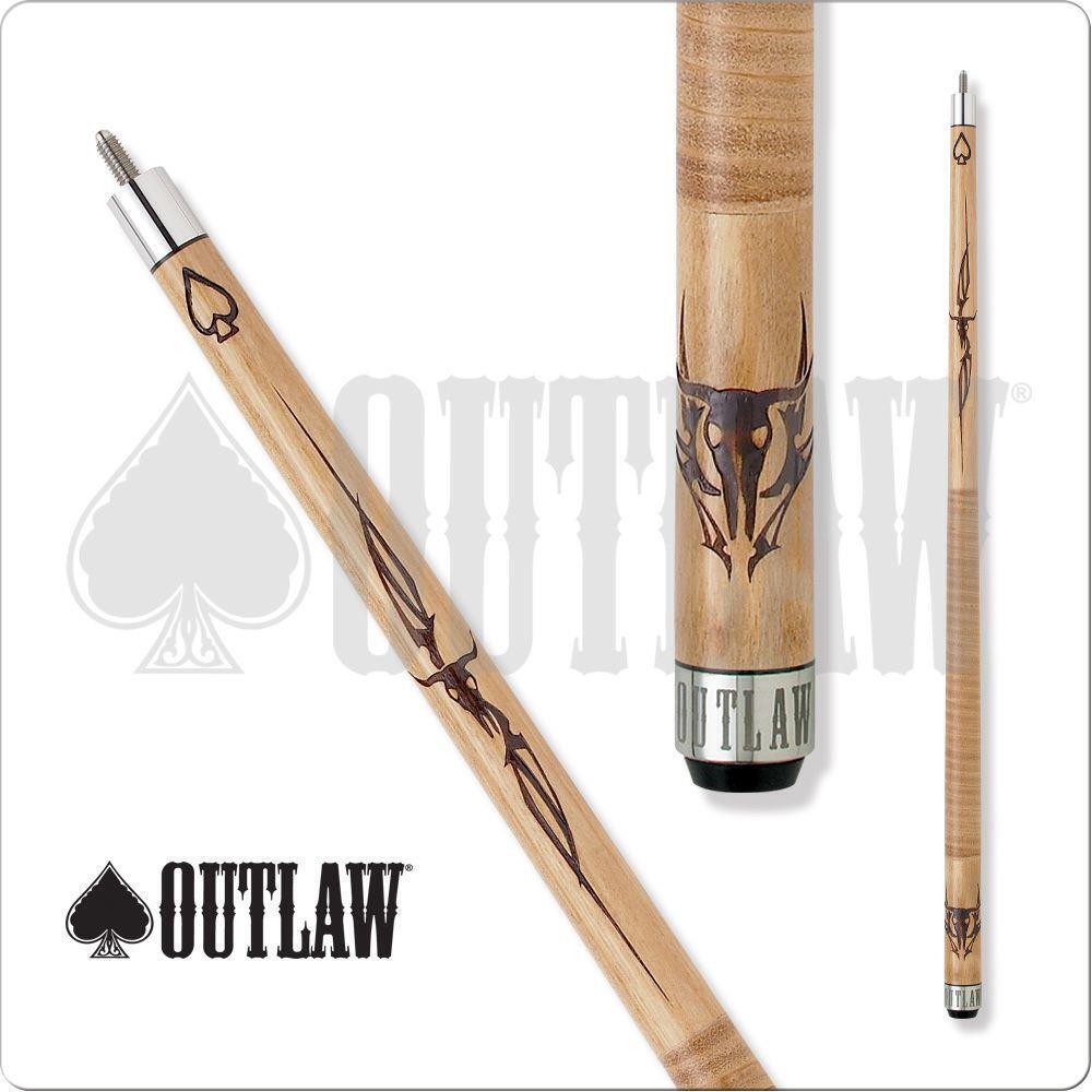 Outlaw OL11 Pool Cue Long Horn and Tribal Style 19oz Free Shipping!