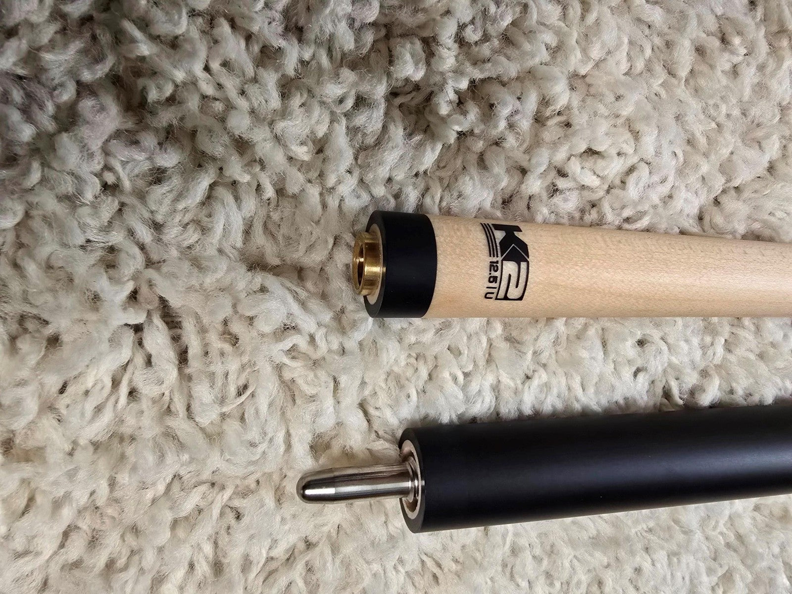 K2 Pool KLB12 Cue Matte Black With Gold W/ K2 LD 12.5MM Shaft!