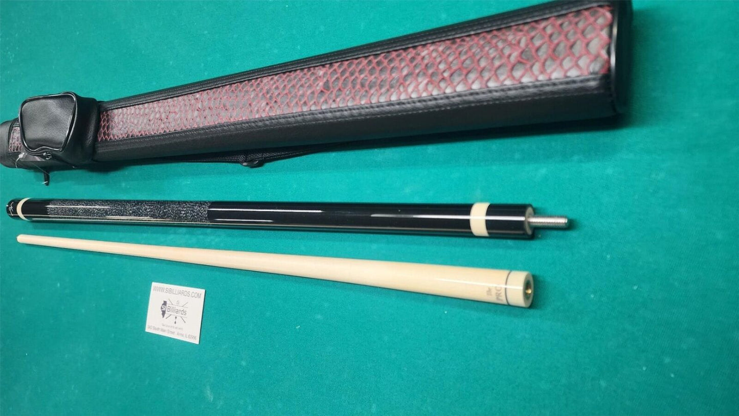 Meucci European Black Pool Cue 19oz w/ 12.5mm Pro Shaft! Free Hard Case!